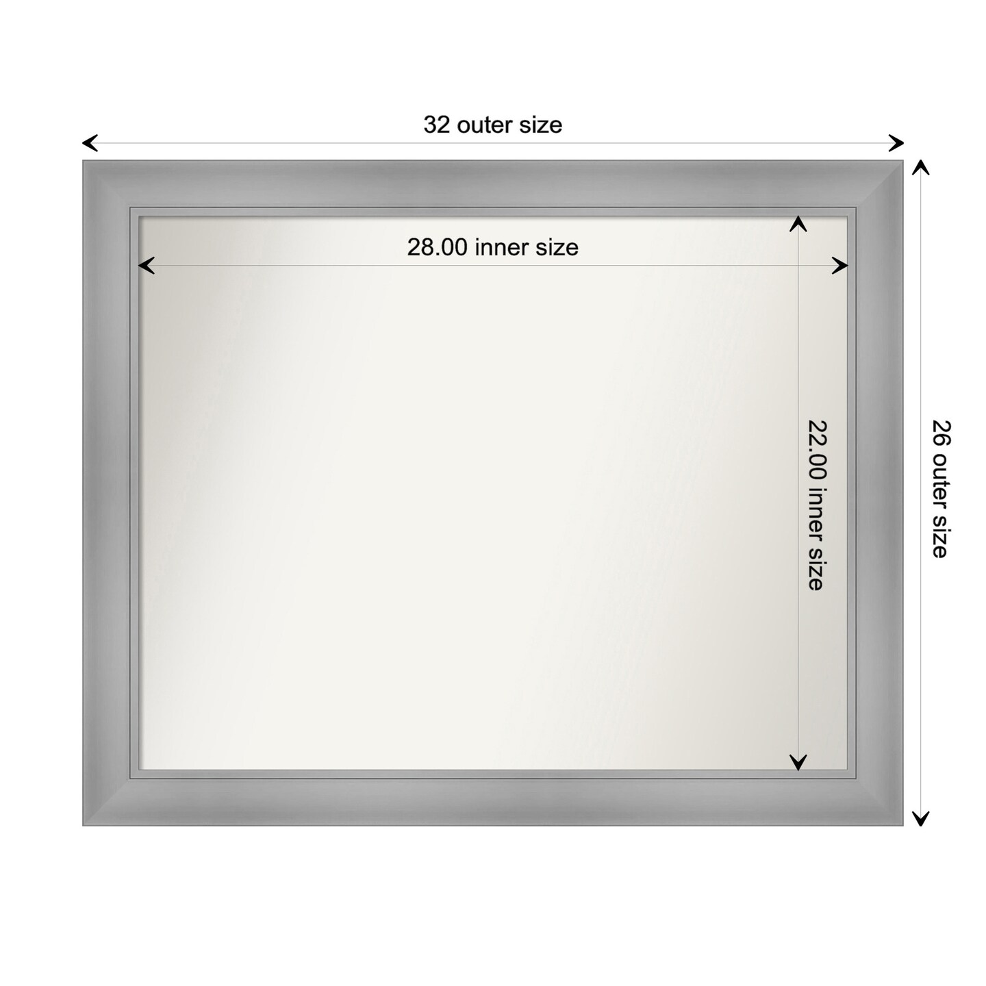 Amanti Art Non-Beveled Wall Mirror, Flair Polished Nickel Frame