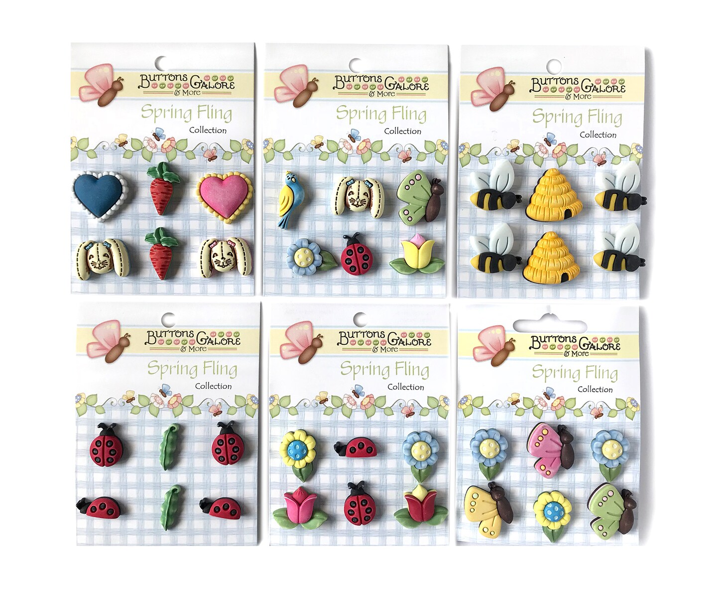 Buttons Galore and More 3D Novelty Buttons – Spring Fling Button Bundle - 36 Pcs