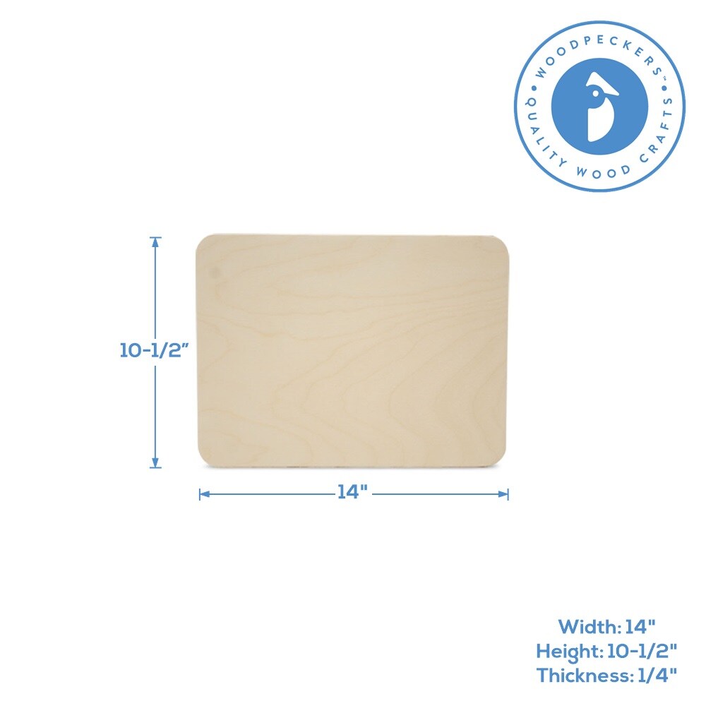 Wood Rectangle Plaque , 1/4 Thick Rounded Edged Blank Wood Sign | Woodpeckers