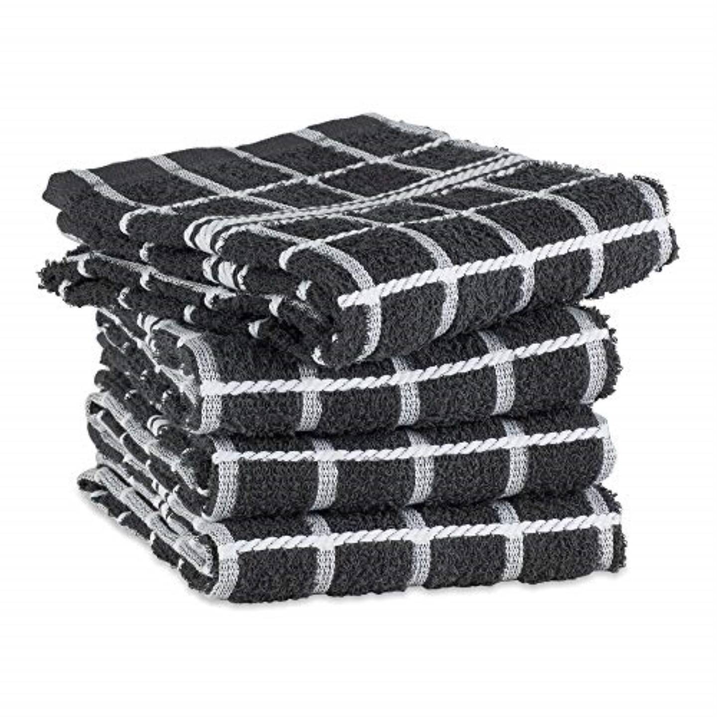 Dii Mineral Gray Solid Windowpane Terry Dishtowel 4 Piece Michaels 3323