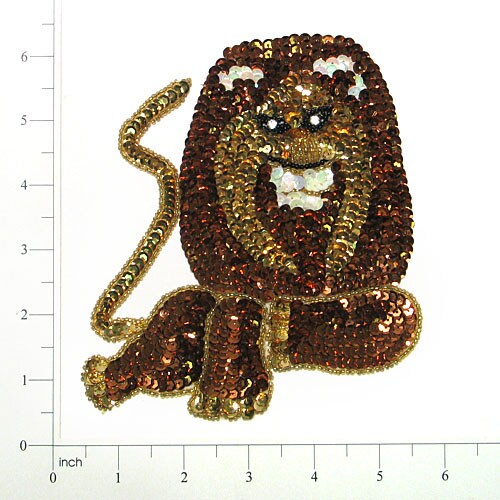 6&#x22; x 5 1/4&#x22; Lion Sequin Applique/Patch