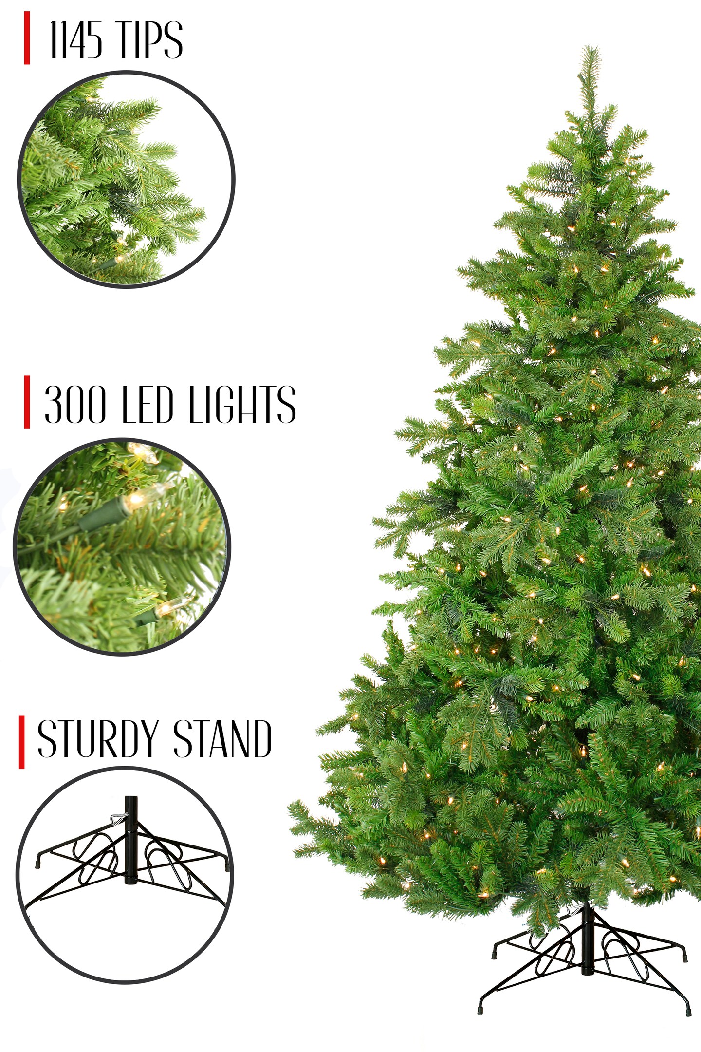 Perfect Holiday 6ft Pre-lit Tapered Salem Pine Artificial Christmas Tree