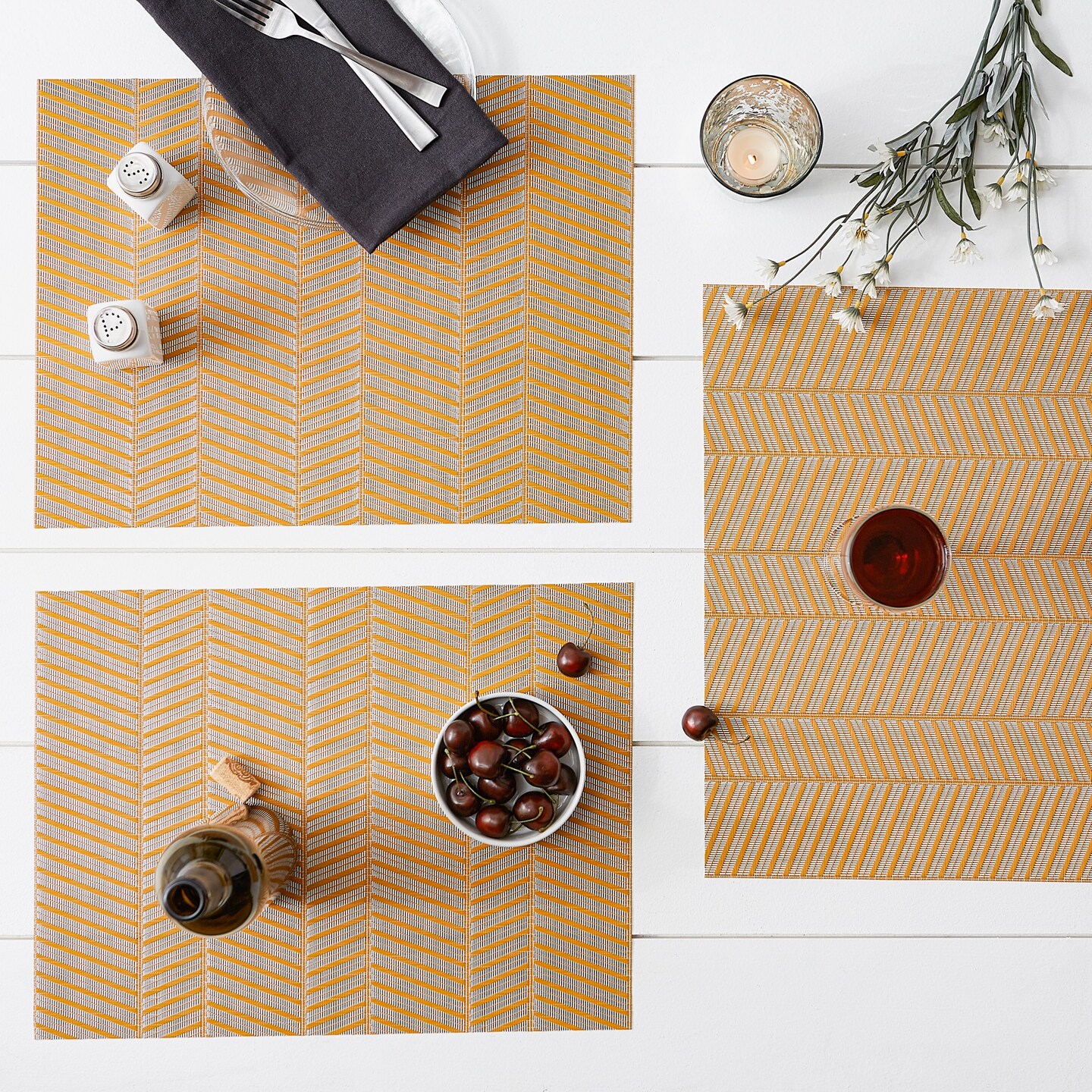 DII Verano Stripe Tablecloth 52x52