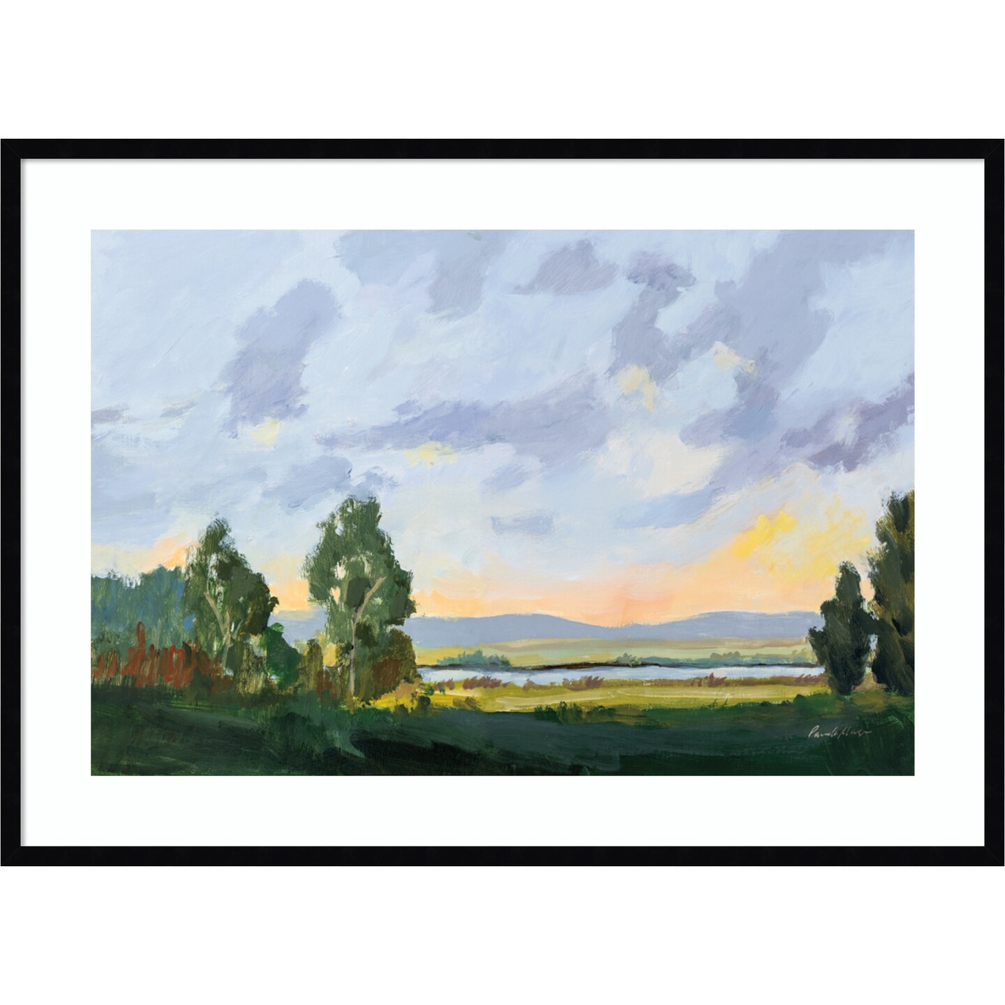 Evening Skies I by Pamela Munger Wood Framed Wall Art Print 41 in. W x 30 in. H