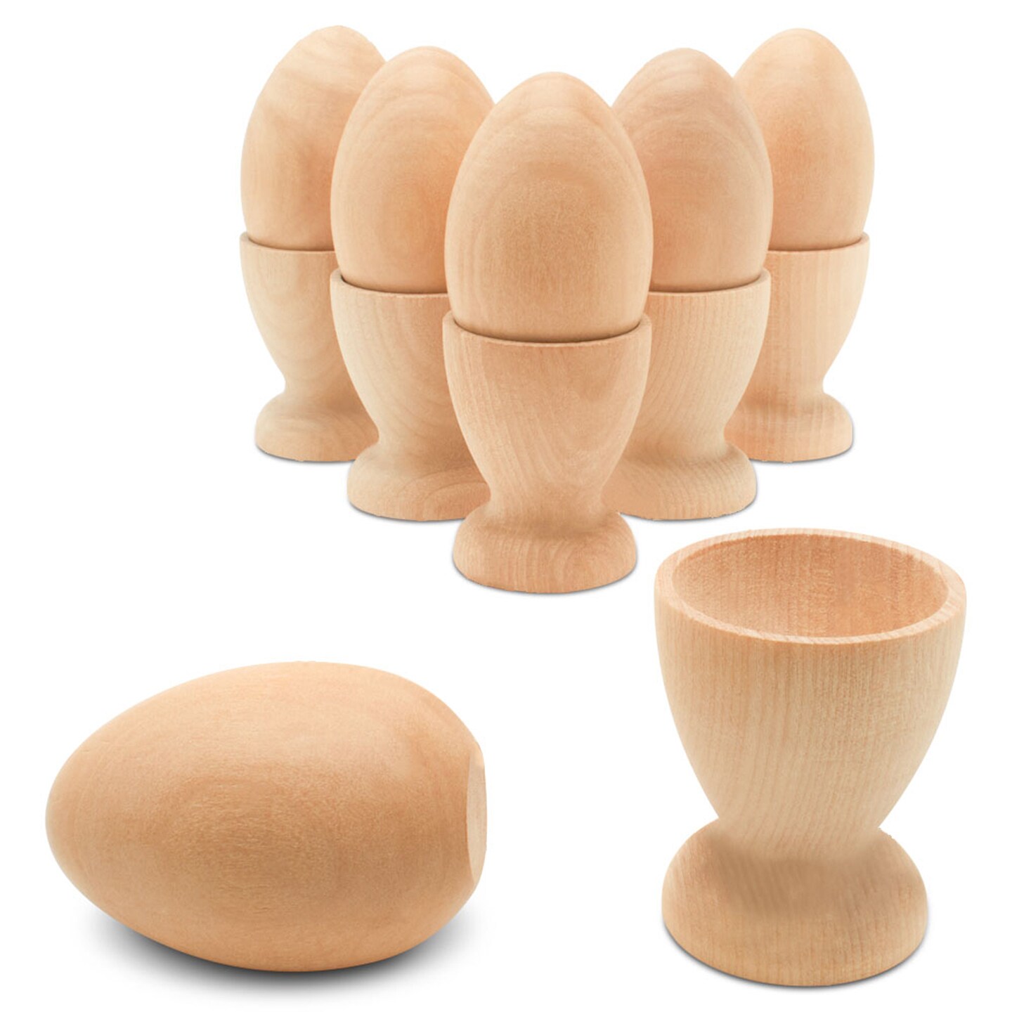 Wooden Egg Cup Holders with Wood Eggs, Spring & Easter Décor Crafts |Woodpeckers