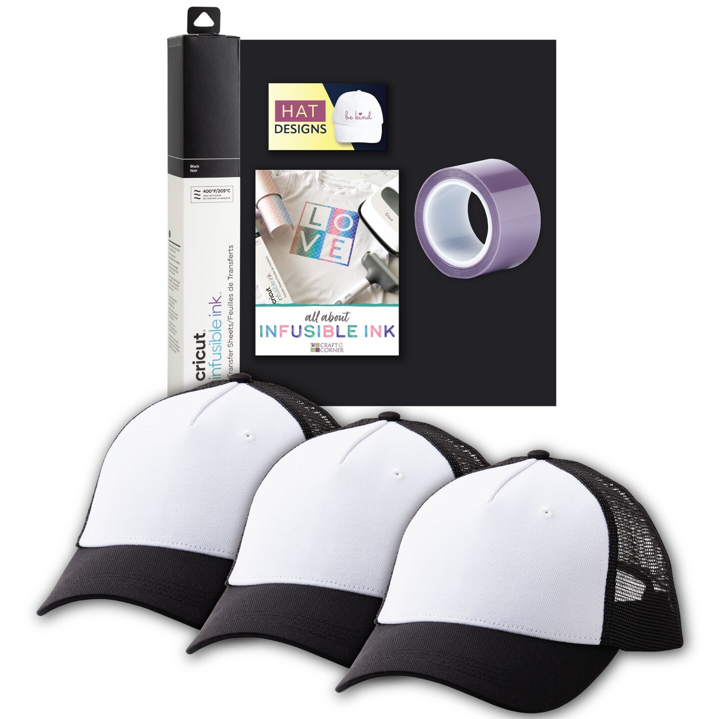 Cricut Trucker Hat Blanks with Cricut Black Infusible Ink Bundle Infusible Ink Blanks Michaels