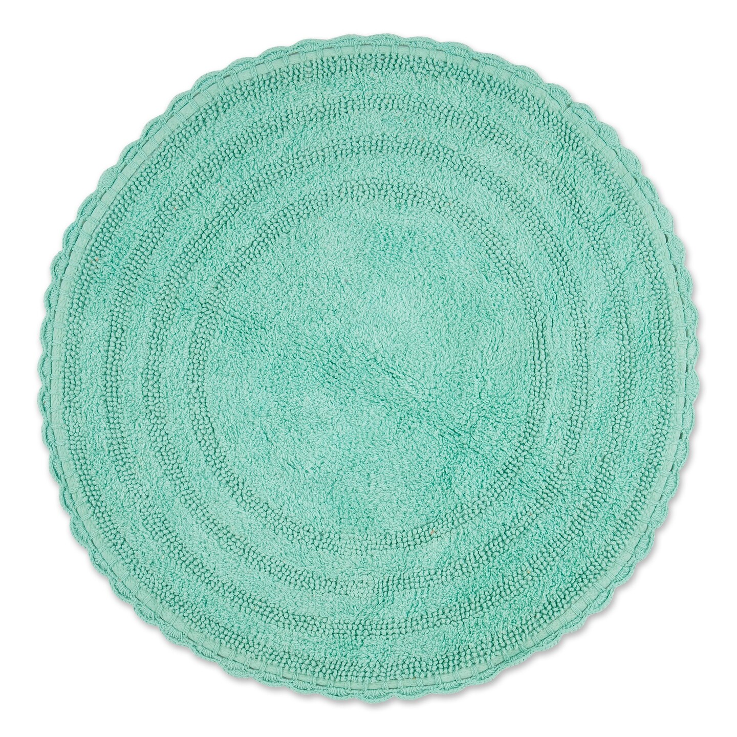 DII Aqua Round Crochet Bath Mat Michaels