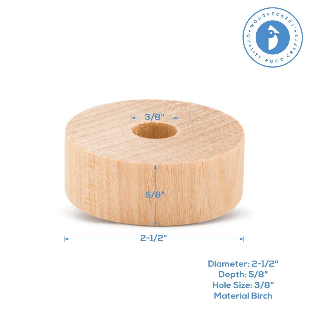 Slab Wooden Wheel for Crafts, Multiple Sizes Available| Woodpeckers