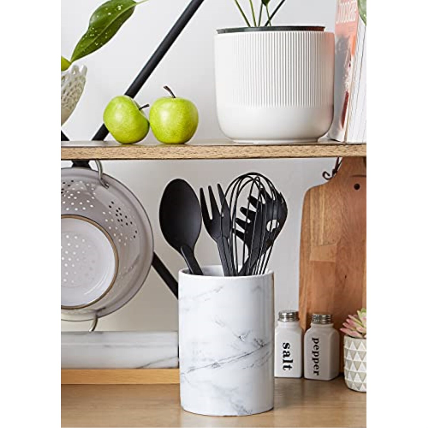 DII White Marble Ceramic Utensil Holder