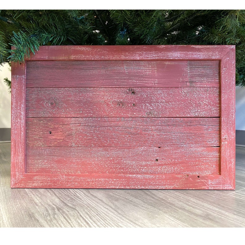Rustic Farmhouse Small 17&#x22; Reclaimed Wooden Christmas Tree Box Collar