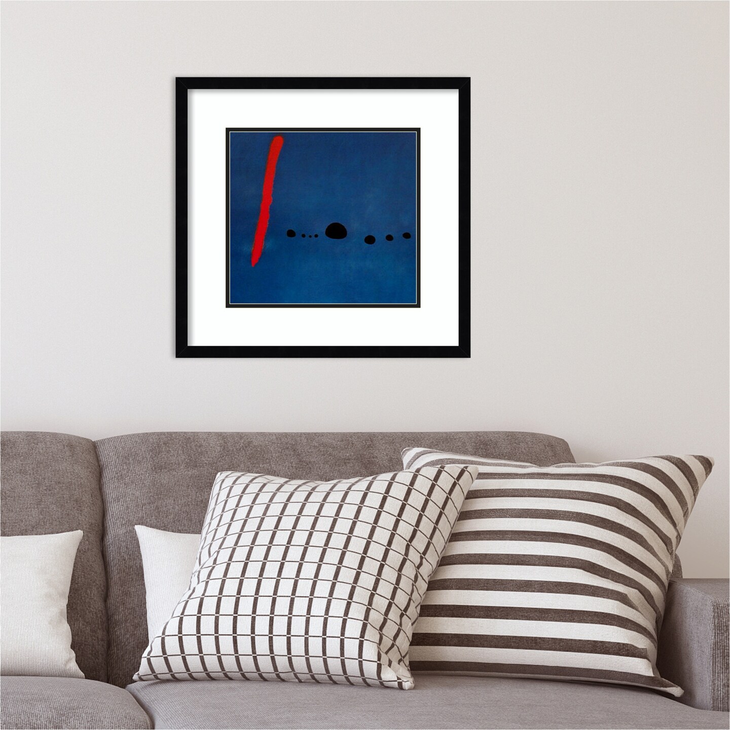 Bleu II by Joan Miro Wood Framed Wall Art Print