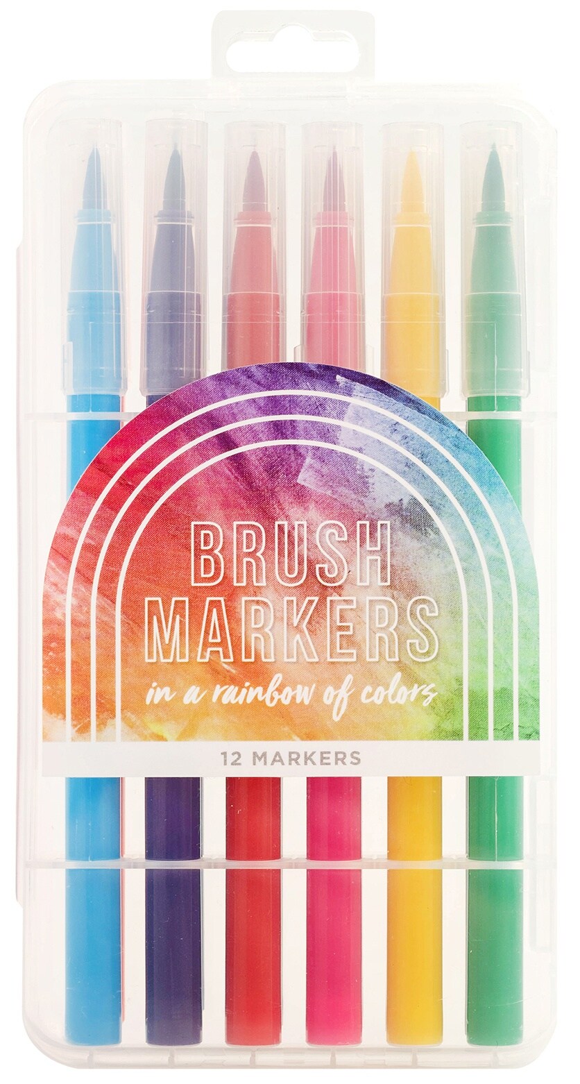 American Crafts Brush Marker 12/PkgRainbow Accessories Michaels