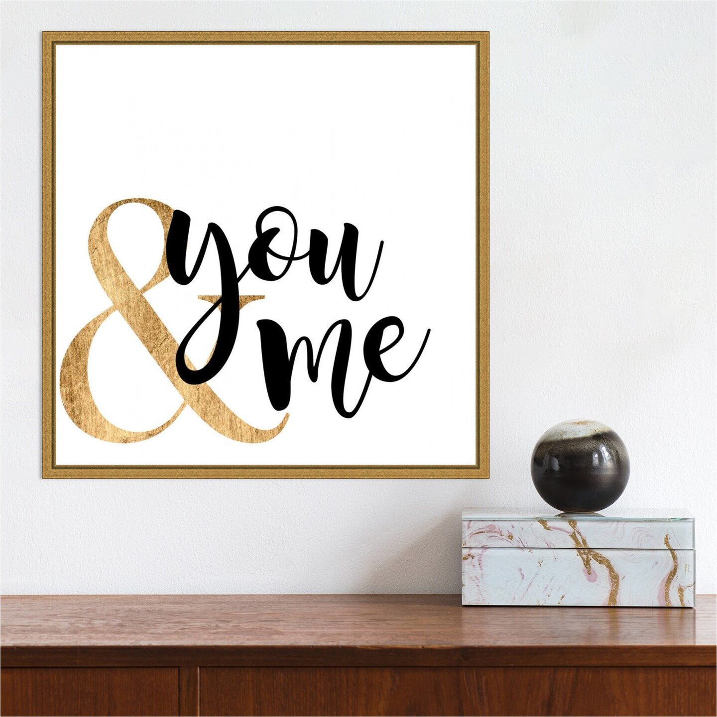 Love Quotes II by Anna Hambly 16-in. W x 16-in. H. Canvas Wall Art Print Framed in Gold