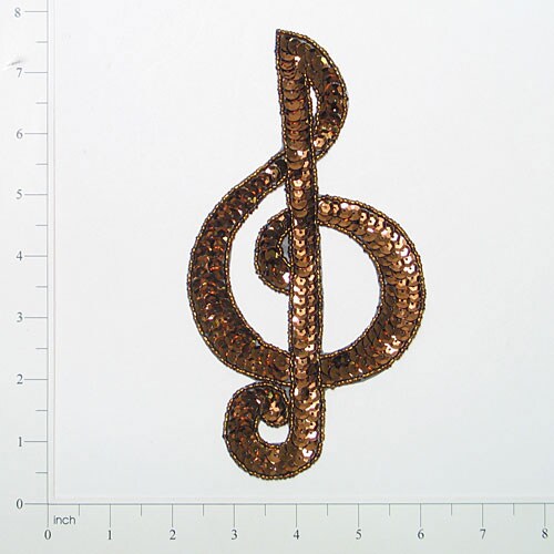 Treble Clef Sequin Applique/Patch