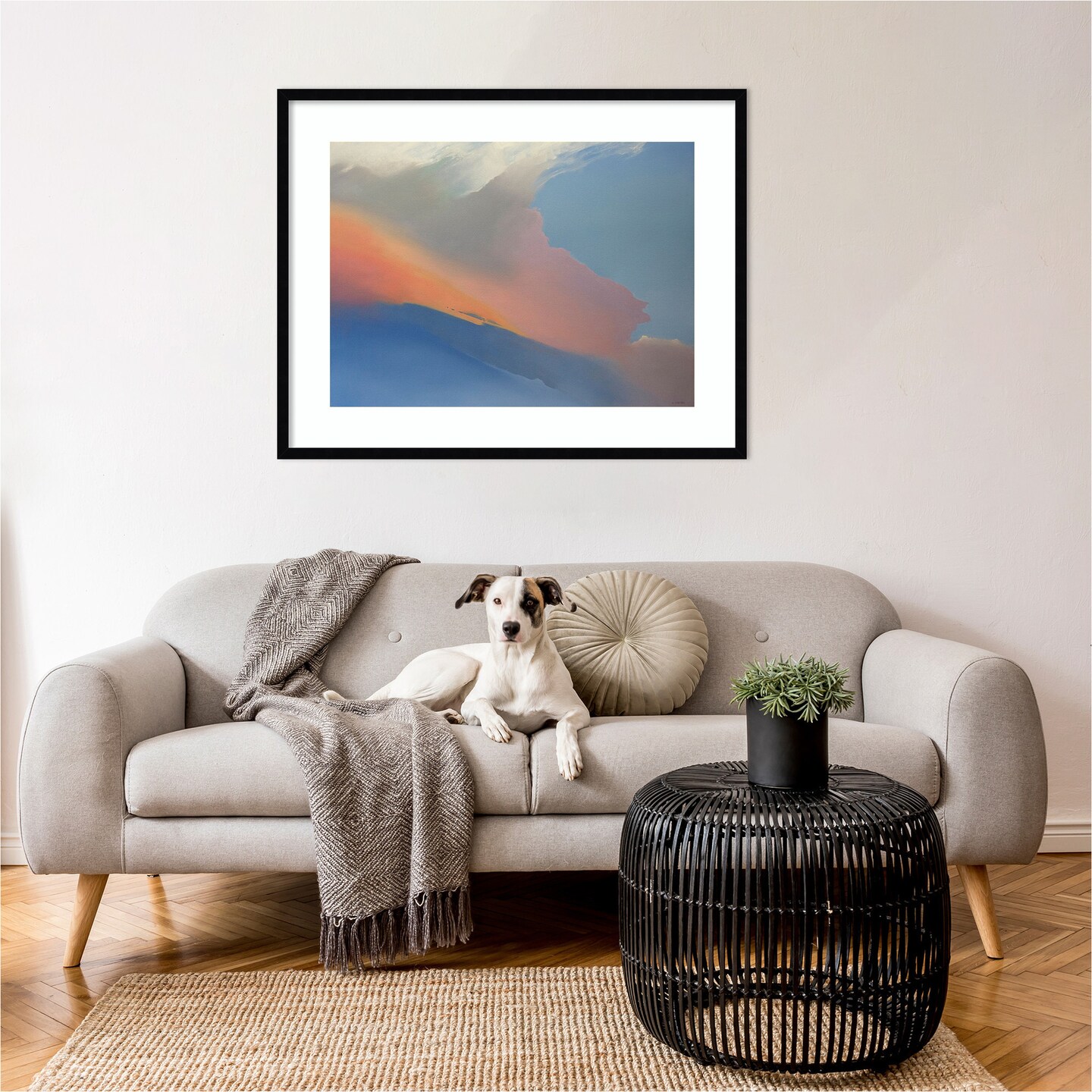 Gulfstream Clouds by Cap Pannell Wood Framed Wall Art Print