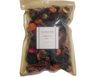 Witches Brew Potpourri 8oz Bag made with Fragrant/Essential Oils HandMade FREE SHIPPING SCENTED Halloween Potpourri Orange, Purple &#x26; Green