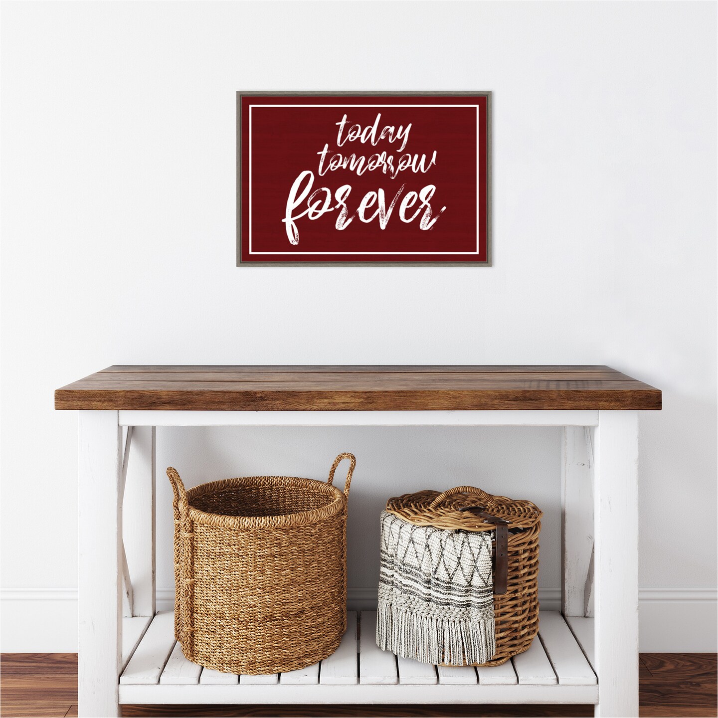 Valentines Sentiment VII Forever by Tara Reed 23-in. W x 16-in. H. Canvas Wall Art Print Framed in Grey