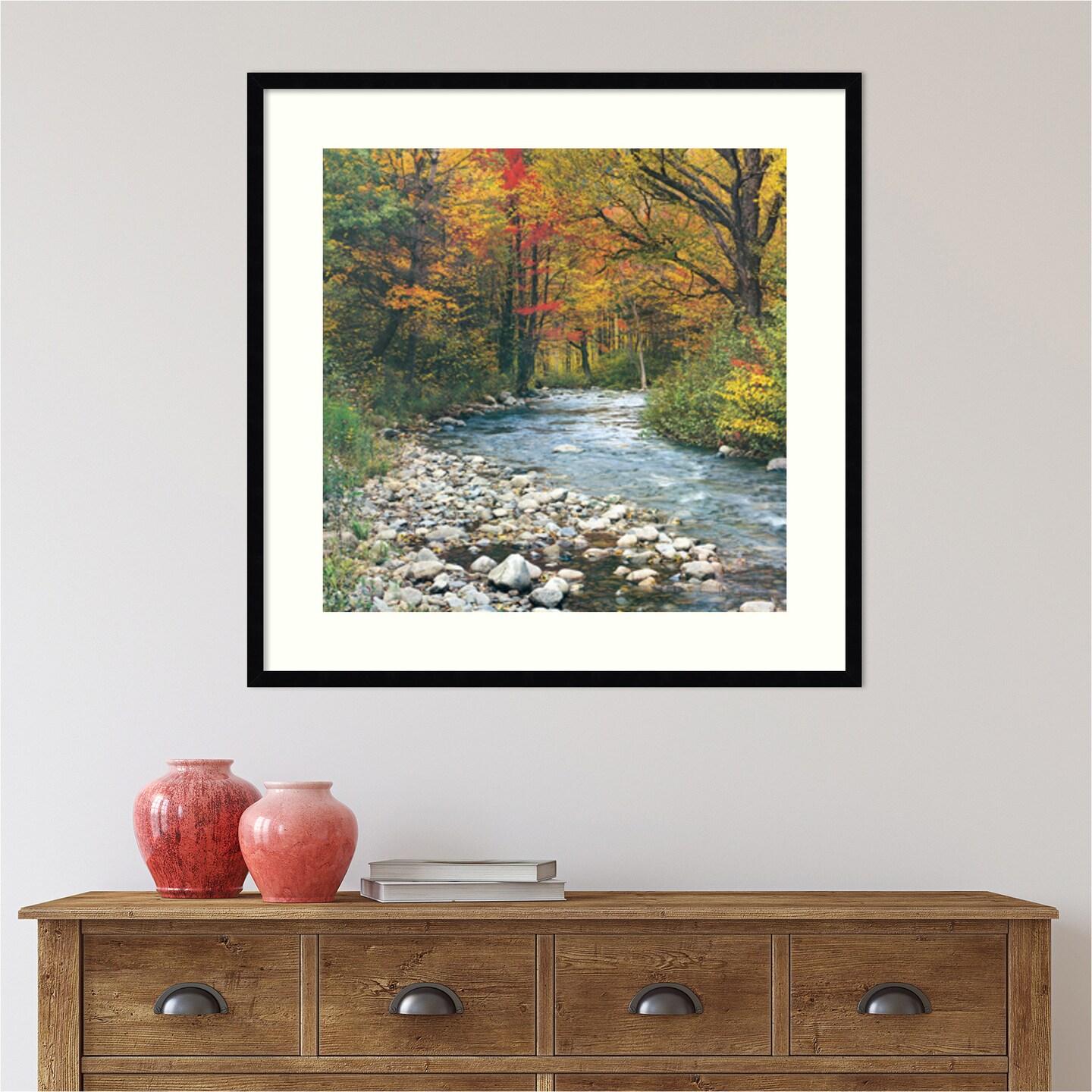 Forest Creek I Wood Framed Wall Art Print