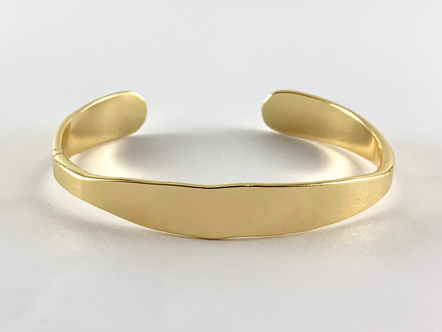 Real Gold 18K Plated Copper Simple Minimalist Adjustable Bracelet Cuff 1 pc