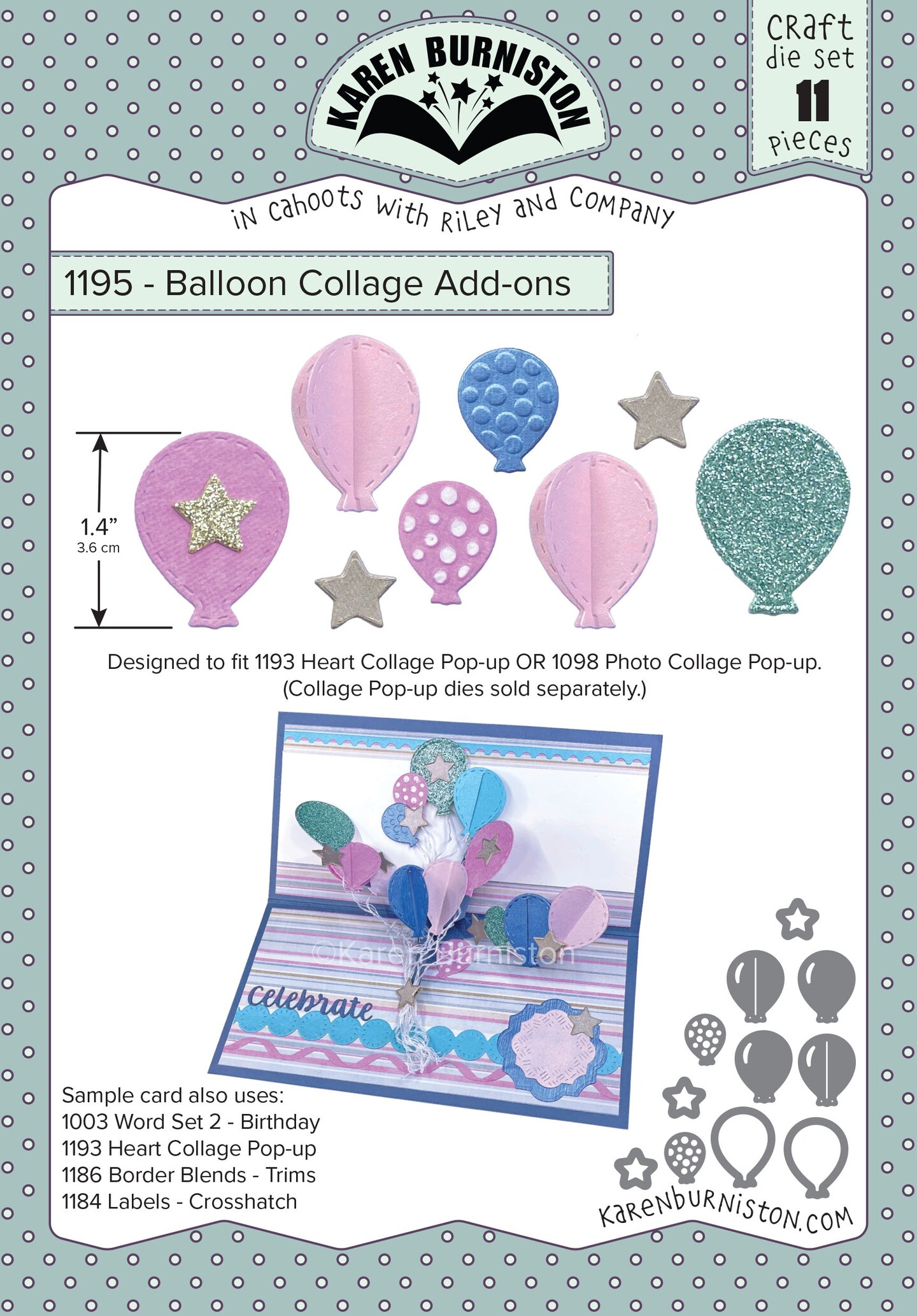 Karen Burniston DiesBalloon Collage AddOns DieCuts & Ephemera