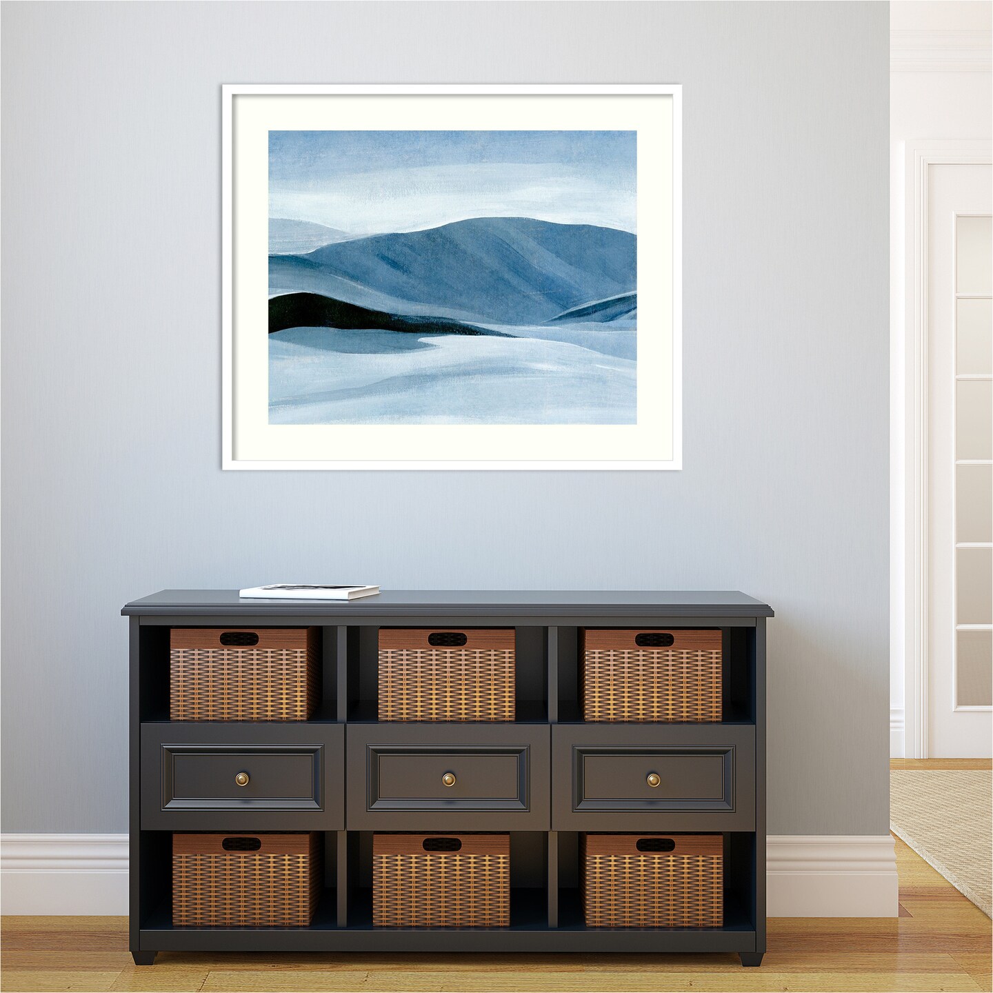 Indigo Range I (Mountain) by Annie Warren Wood Framed Wall Art Print