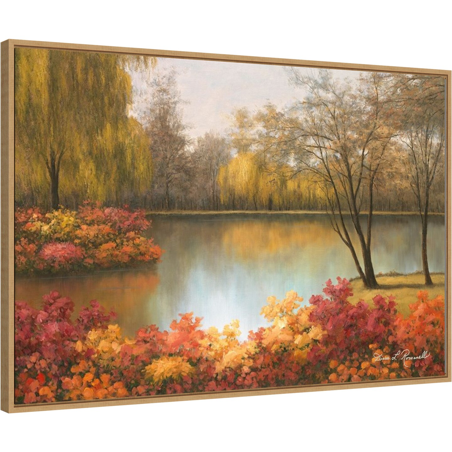 Autumn Palette by Diane Romanello 33-in. W x 23-in. H. Canvas Wall Art Print Framed in Natural