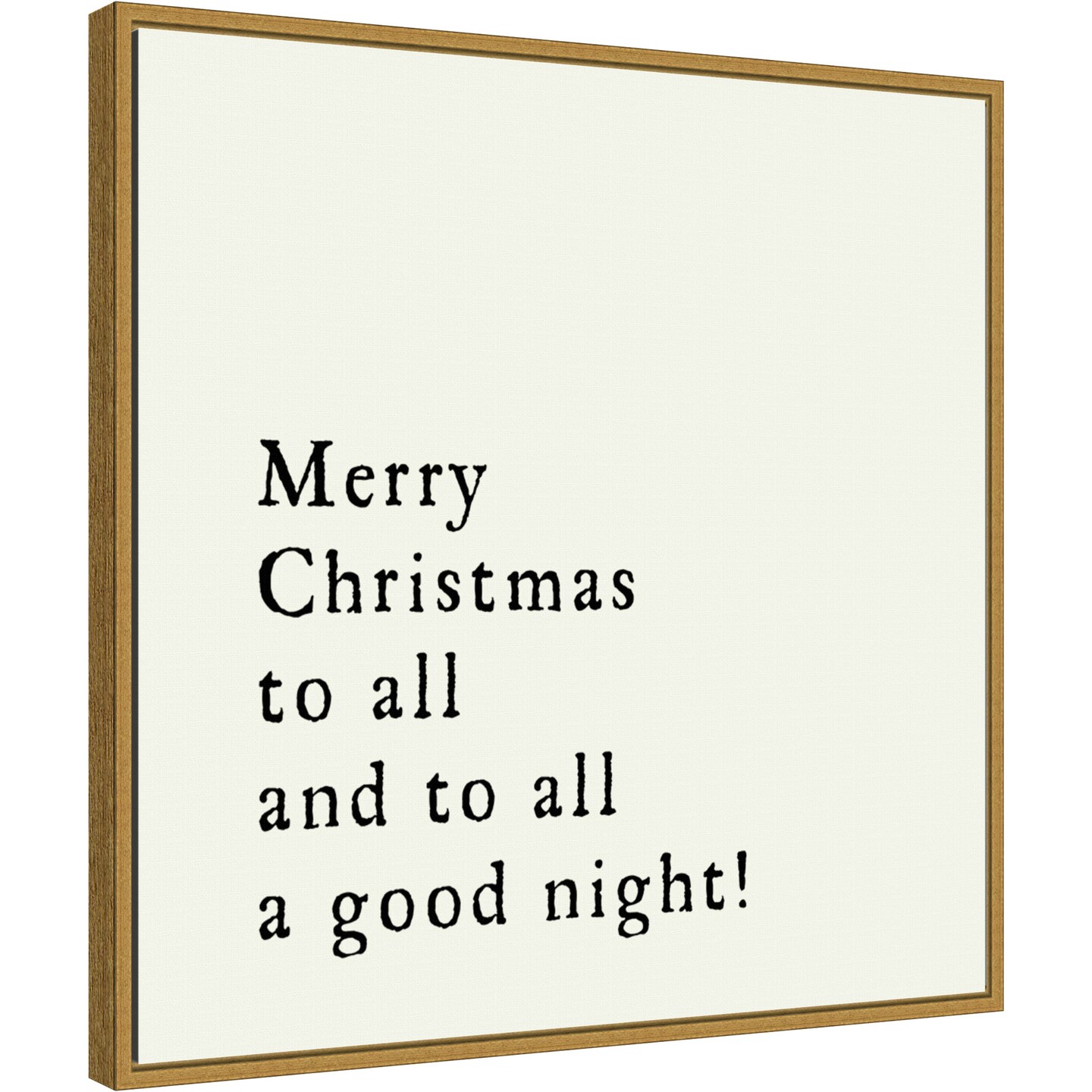 Merry Christmas To All by Amanti Art Portfolio 22-in. W x 22-in. H. Canvas Wall Art Print Framed in Gold