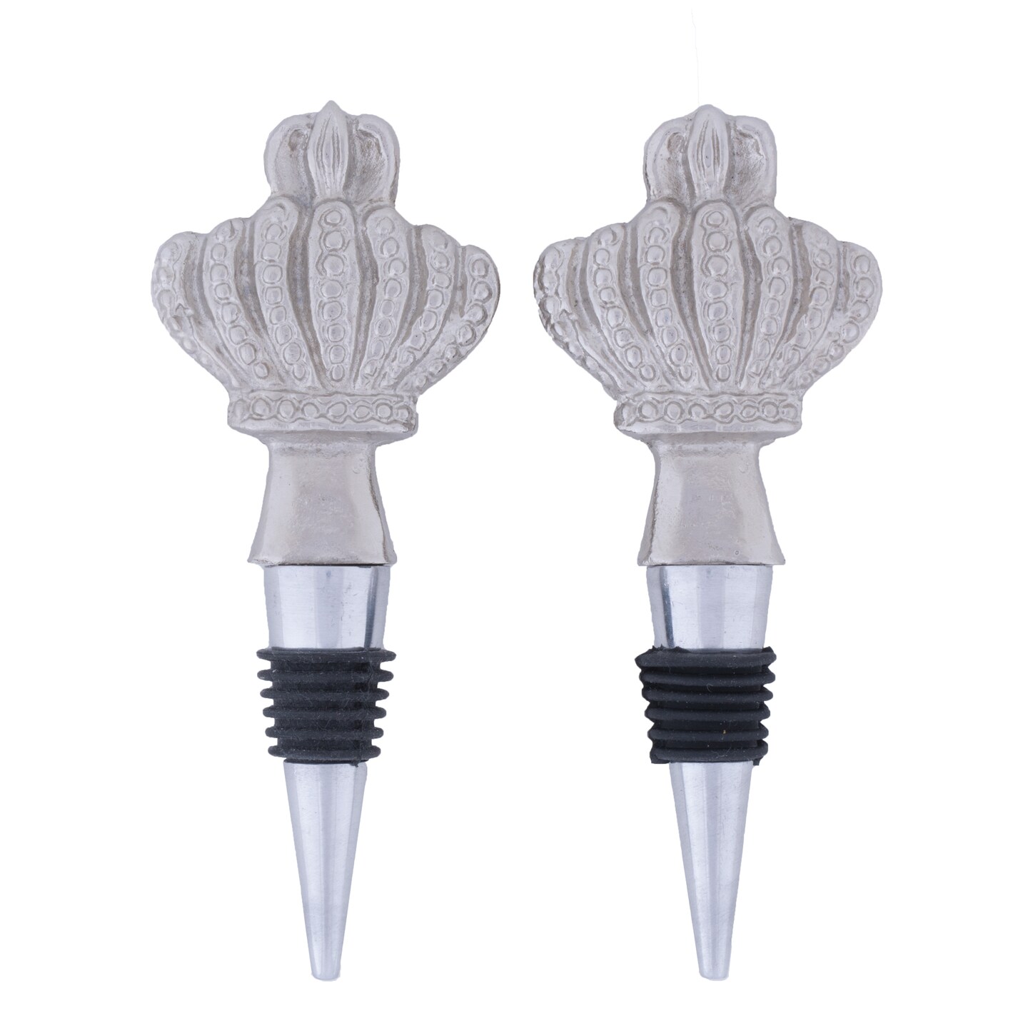 DII Silver Eiffel Tower & Fleur Del Lis Bottle Stopper (Set of 2)