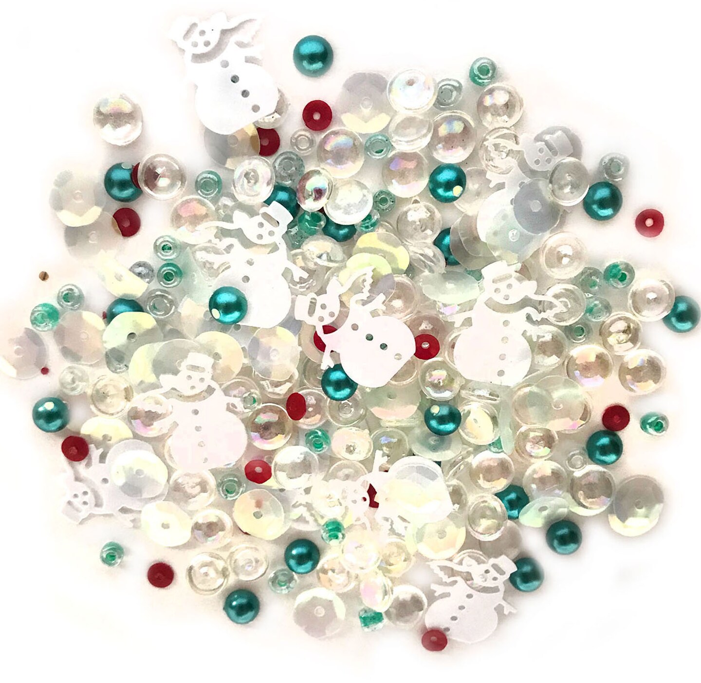 Buttons Galore Sparkletz&#xAE; Embellishment Bundle, Iridescent Diamonds, Half Pearls, Sequins &#x26; Seed Beads Winter - 40 Grams