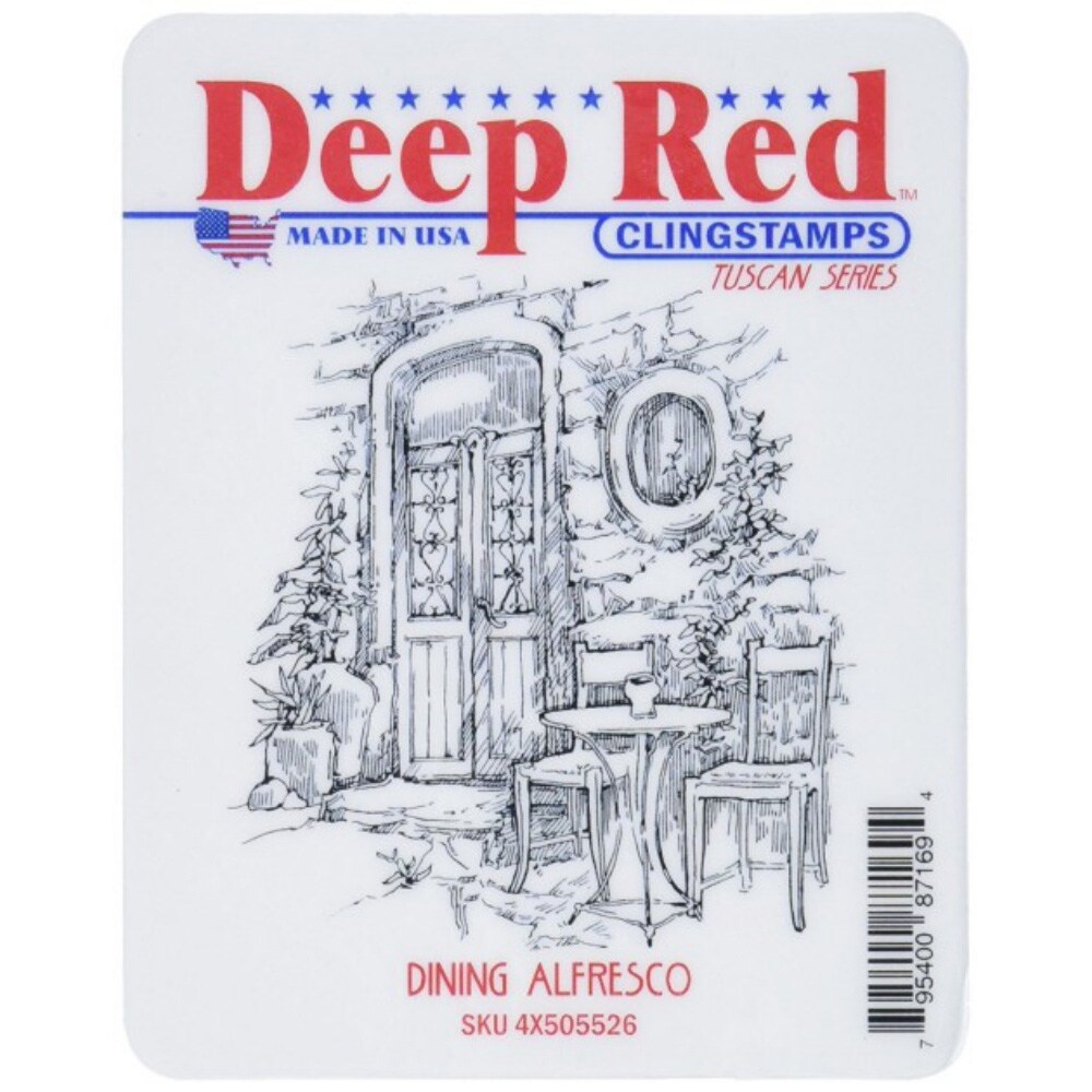 Deep Red Stamps Dining Alfresco Rubber Stamp 3 x 3.2  inches