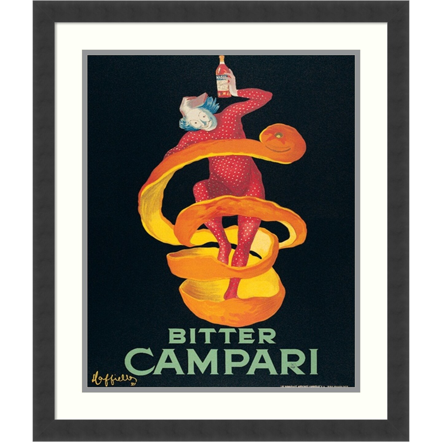 Bitter Campari by Leonetto Cappiello Wood Framed Wall Art Print 22 in. W x 26 in. H