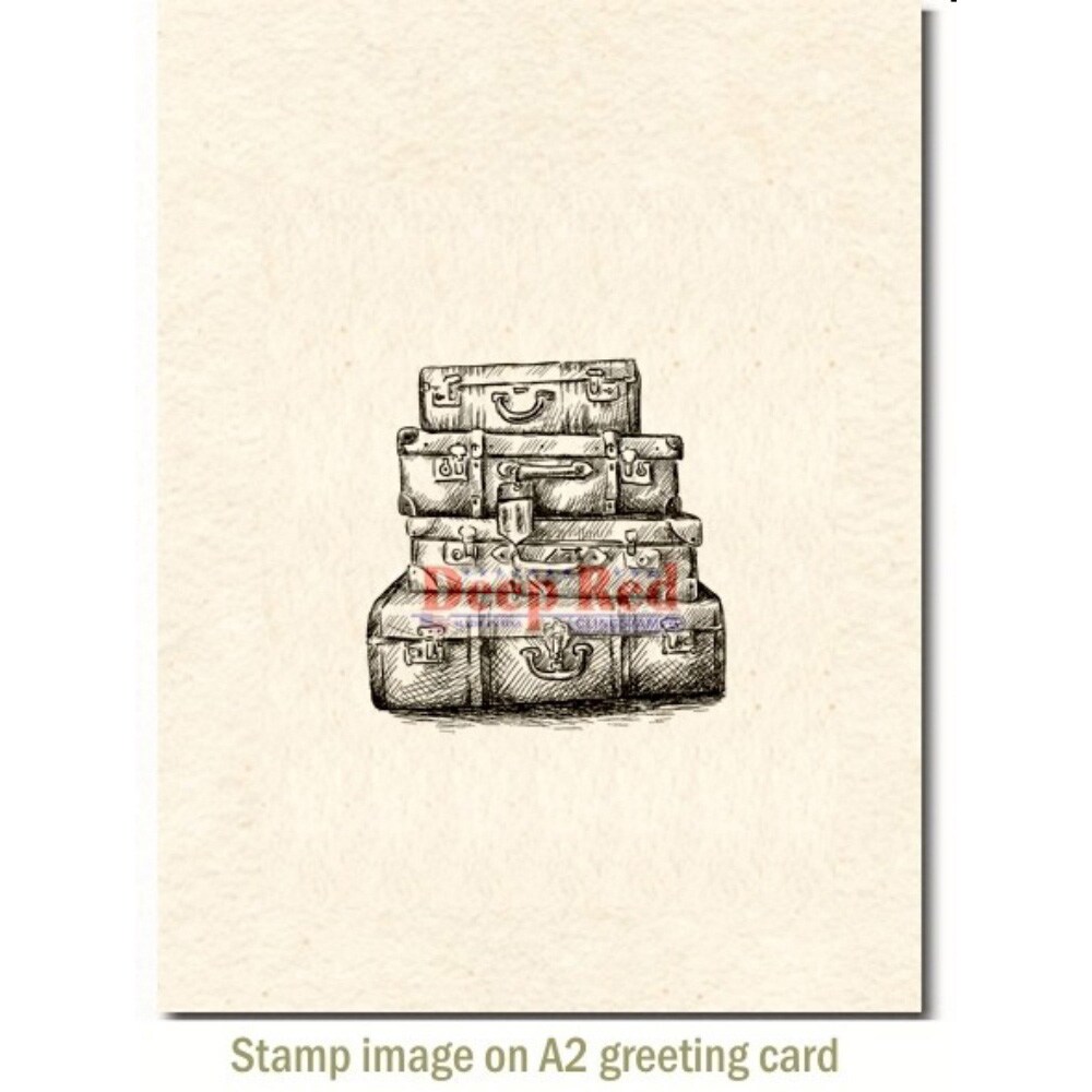 Deep Red Stamps Luggage Rubber Cling Stamp 1.9 x 2 inches
