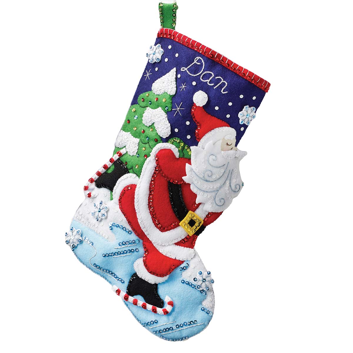 Bucilla Skating Santa Stocking Kit Christmas Stockings & Holders