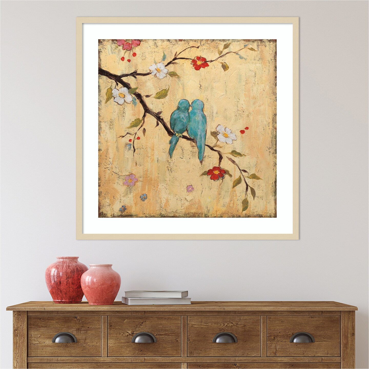Love Birds II by Katy Frances Wood Framed Wall Art Print