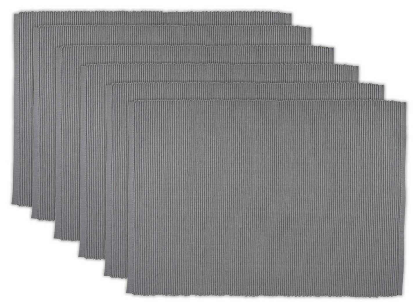 DII Gray Ribbed Placemat (Set of 6)