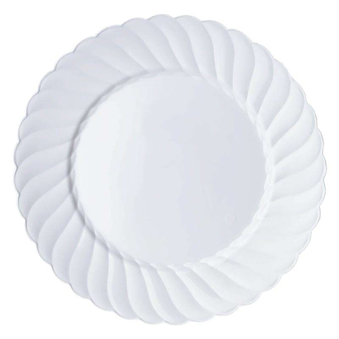 White Flair Plastic Dinner Plates - 10.25&#x22; (144 Plates)