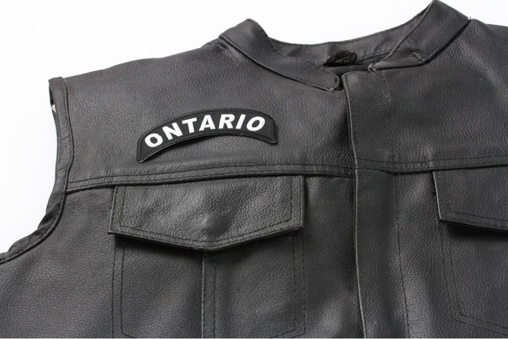 Patch, Small Embroidered Rocker (Iron-On or Sew-On), Ontario Canada City Patch, 4&#x22; x 1.75&#x22; Arch