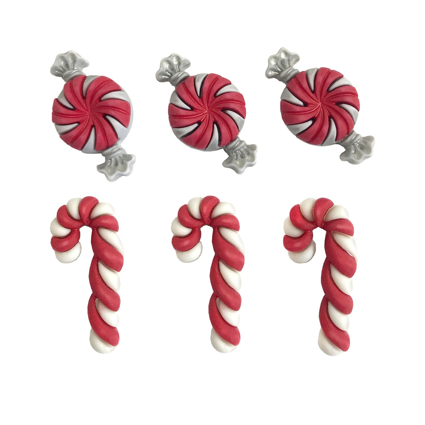 Buttons Galore and More 3D Novelty Buttons – Holiday Fun Group Christmas Bundle - 36 Pcs