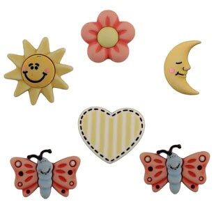 Buttons Galore and More 3D Novelty Buttons – Zoo Child Animals Children Button Bundle - 36 Pcs