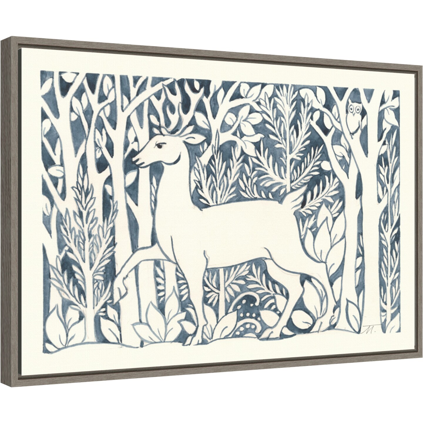 Forest Life V Deer by Miranda Thomas Canvas Wall Art Print Framed