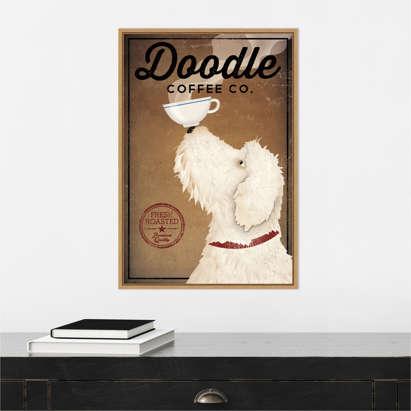 Doodle Coffee by Ryan Fowler Canvas Wall Art Print Framed