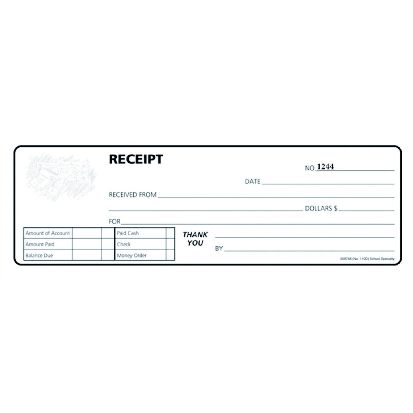 Hammond & Stephens 2 parts Carbonless Record Receipt Book, 81/2 x 11