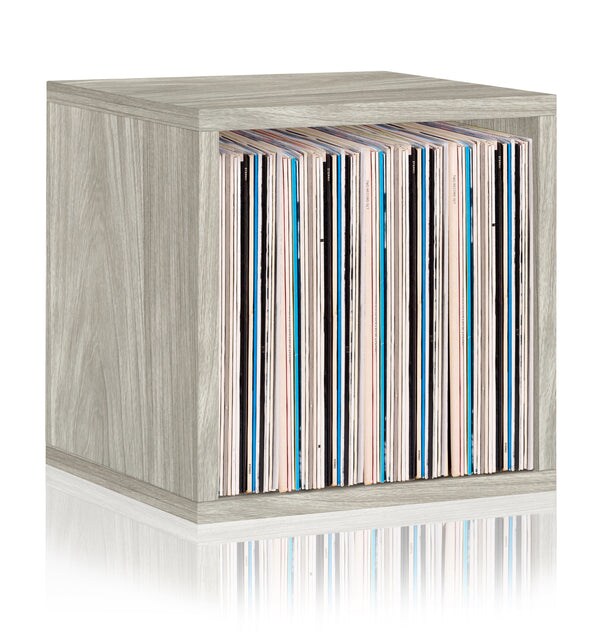 Dylan Single Cube Vinyl Record Storage, Aspen Grey