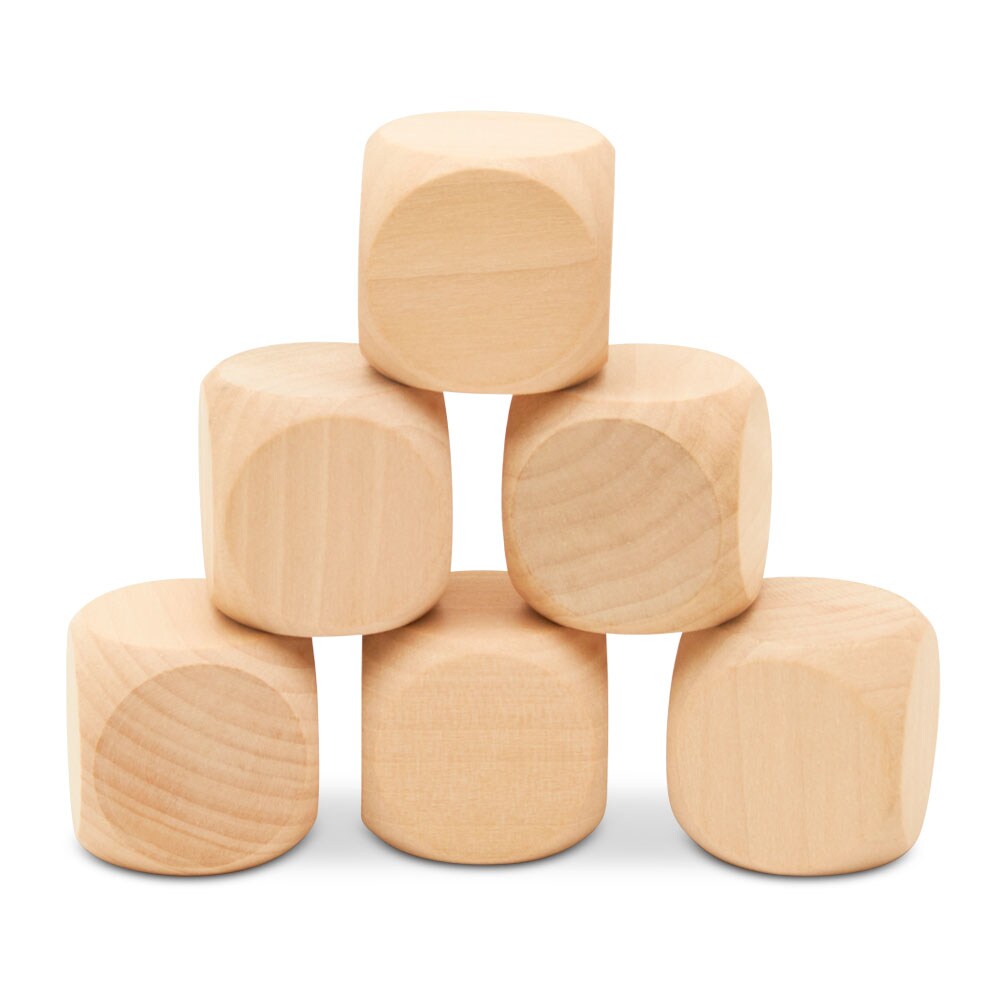 Wooden Blank Dice, Multiple Sizes Available, Unfinished for Games, Party, & Decor | Woodpeckers