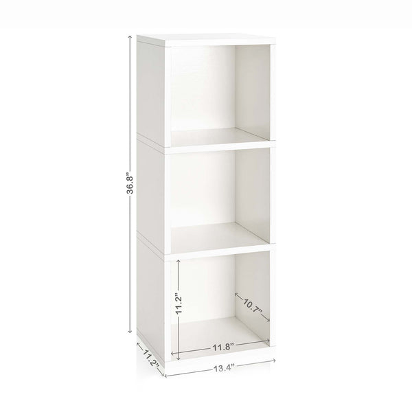 Way Basics 3-Cube Bookcase, White