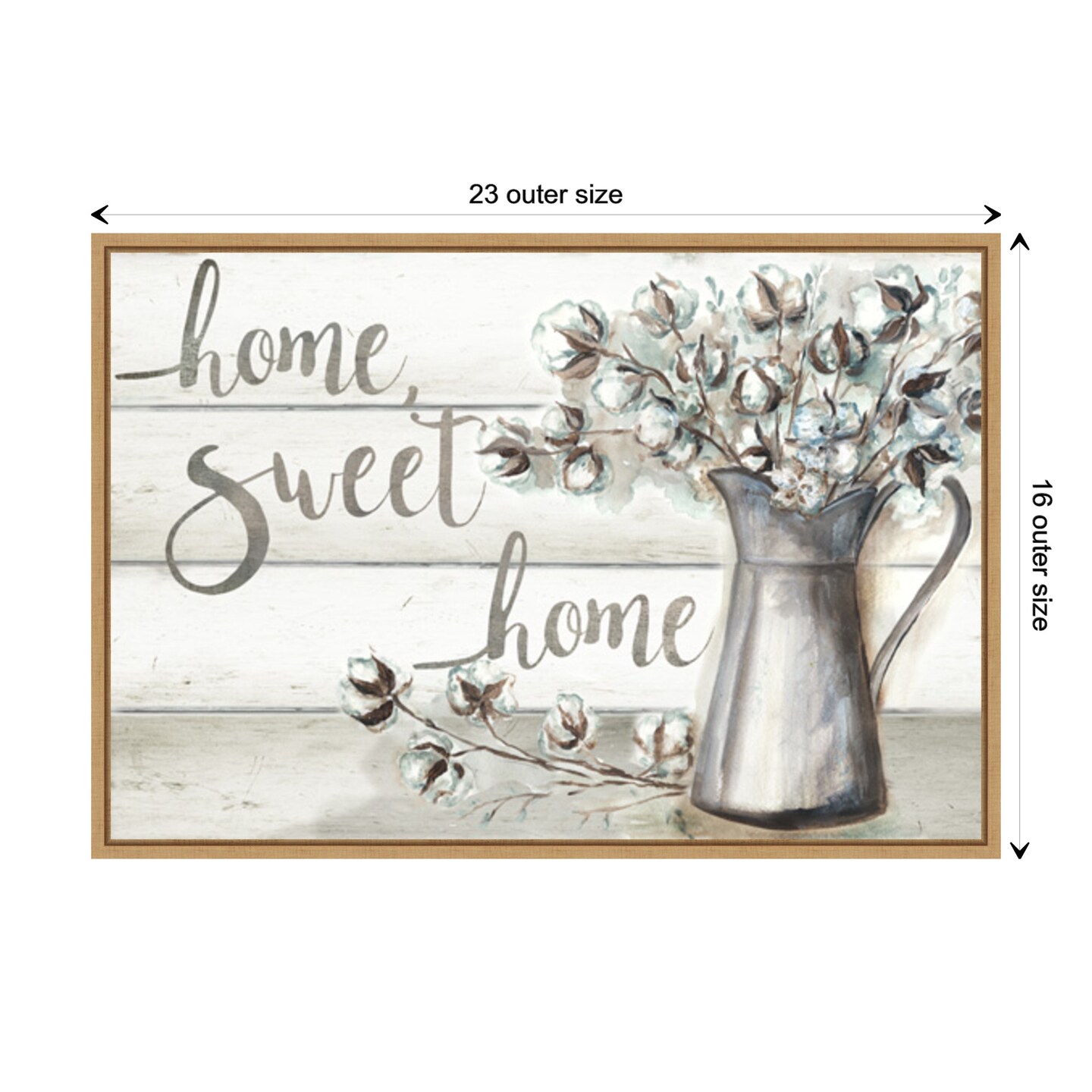 Farmhouse Cotton Home Sweet Home by Tre Sorelle Studios Canvas Wall Art Print Framed
