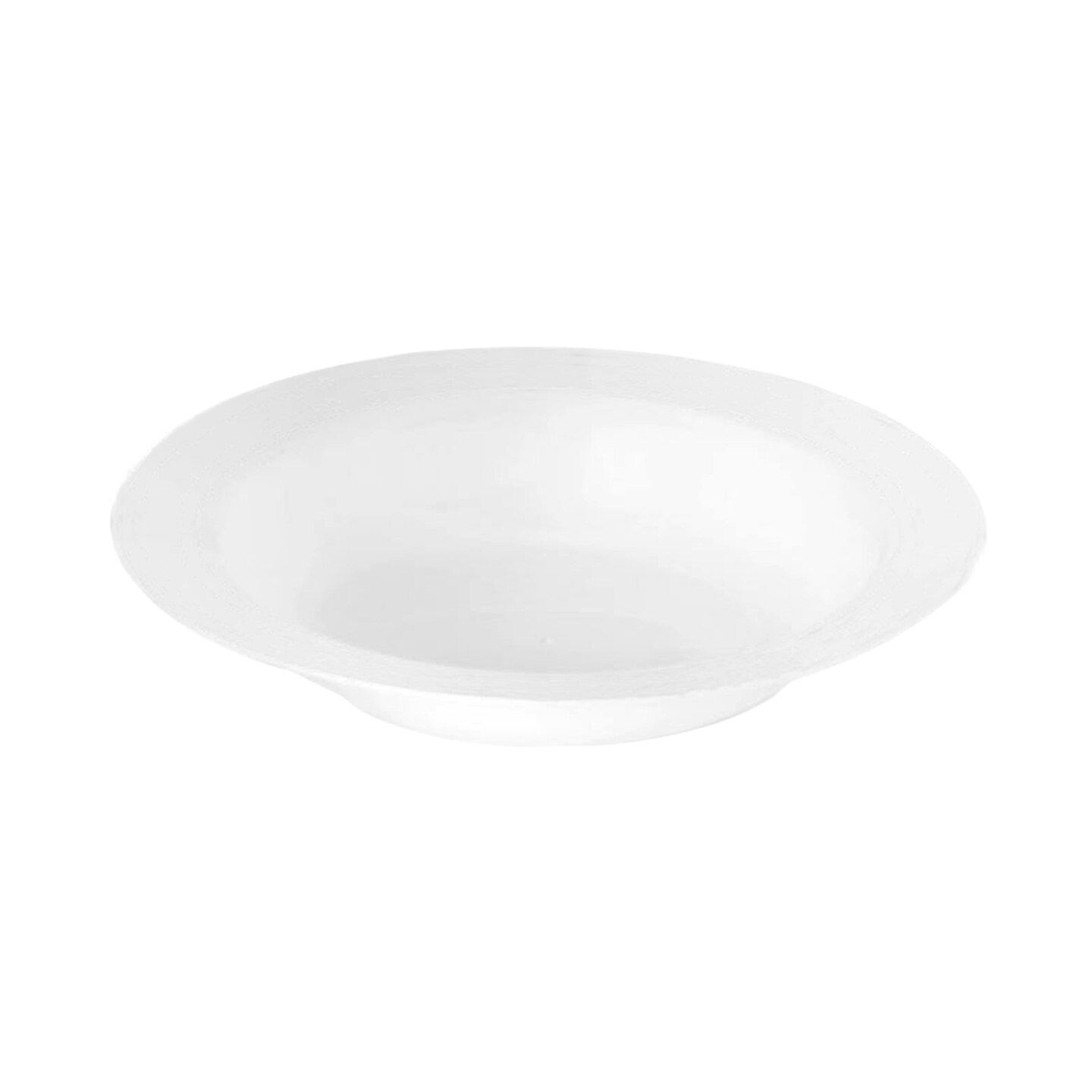 Solid White Edge Rim Round Disposable Plastic Dessert Bowls - 5 Ounce (120 Bowls)