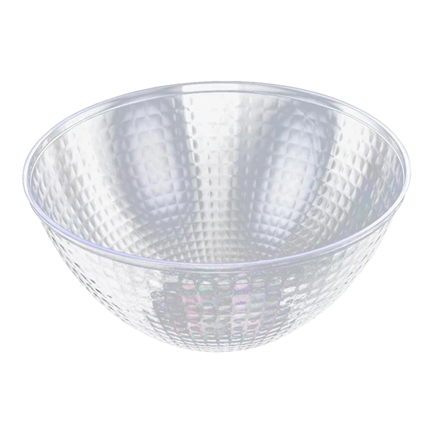 Clear Diamond Design Round Disposable Plastic Bowls - 96 Ounce (24 Bowls)