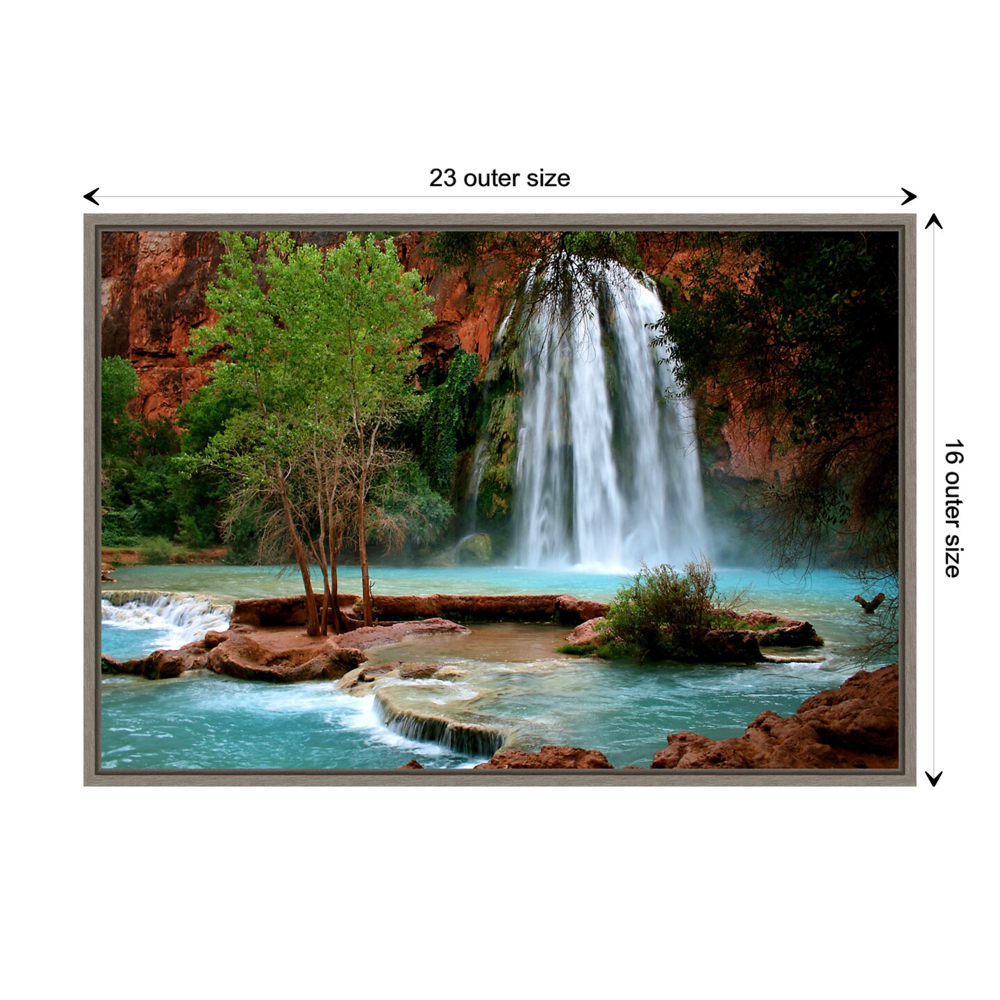 Havasu Falls by Andy Magee Canvas Wall Art Print Framed
