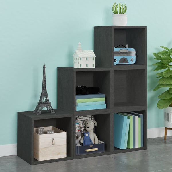 Dylan Single Cube Vinyl Record Storage, Charcoal Black